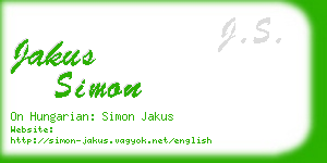 jakus simon business card